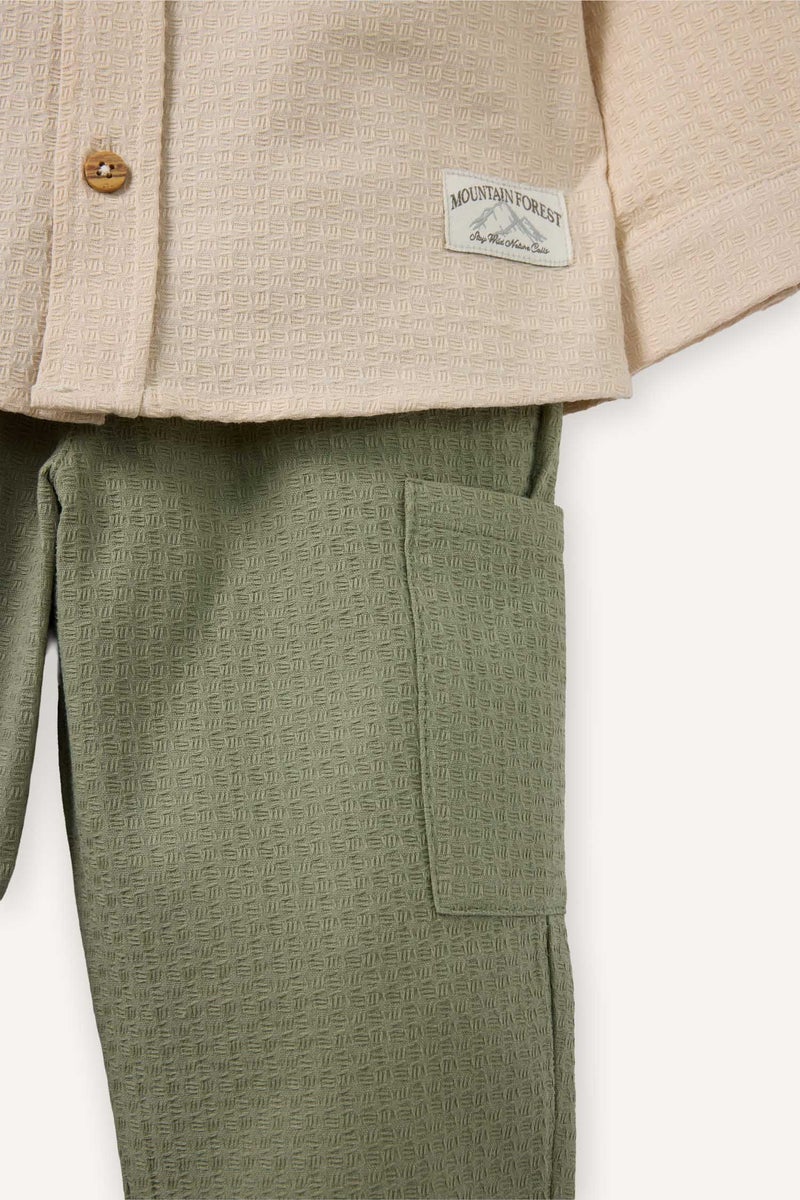 ديفاكتو طقم موسلين قميص وبنطلون للرضع أولادي - قطعتين - Image 4